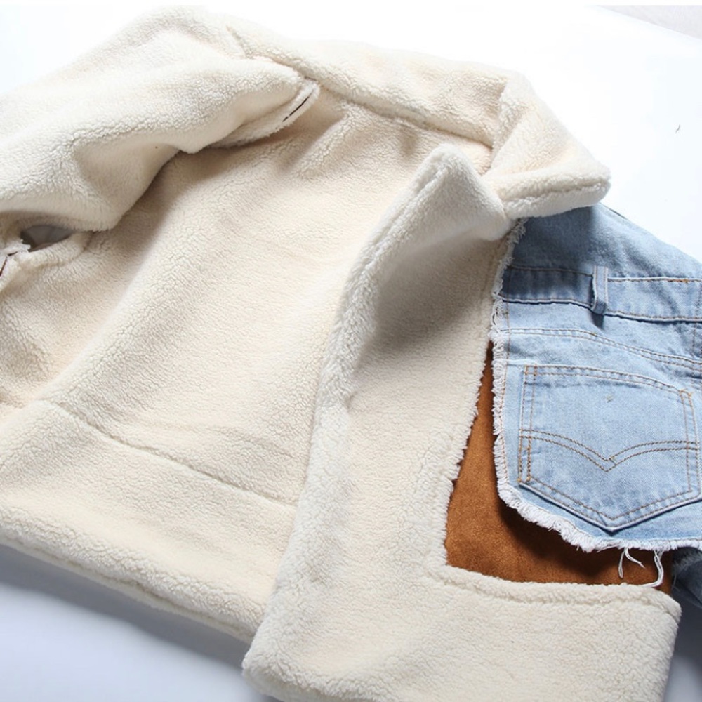 Two Of a Kind Denim Fluffy Jacket - Picture 2 of 5